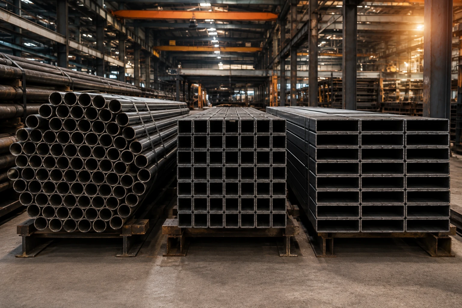 Round, square and rectangular steel sections